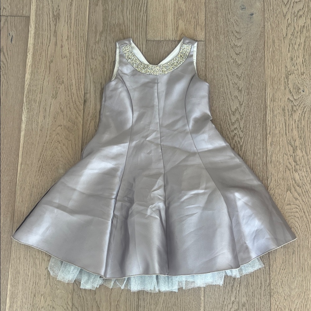 Zoe Ltd Elegant Silver Kids Dress